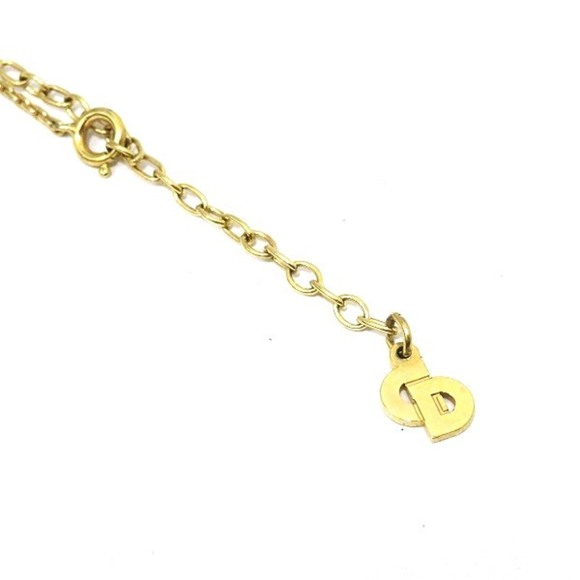CHRISTIAN DIOR Logo Gold Brand Accessory Necklace Ladies - Picture 6 of 9